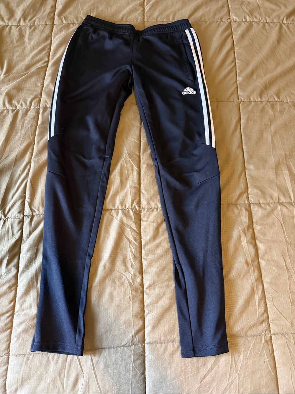 ADIDAS Black Track/Jogger Pants with White Stripes: Climacool